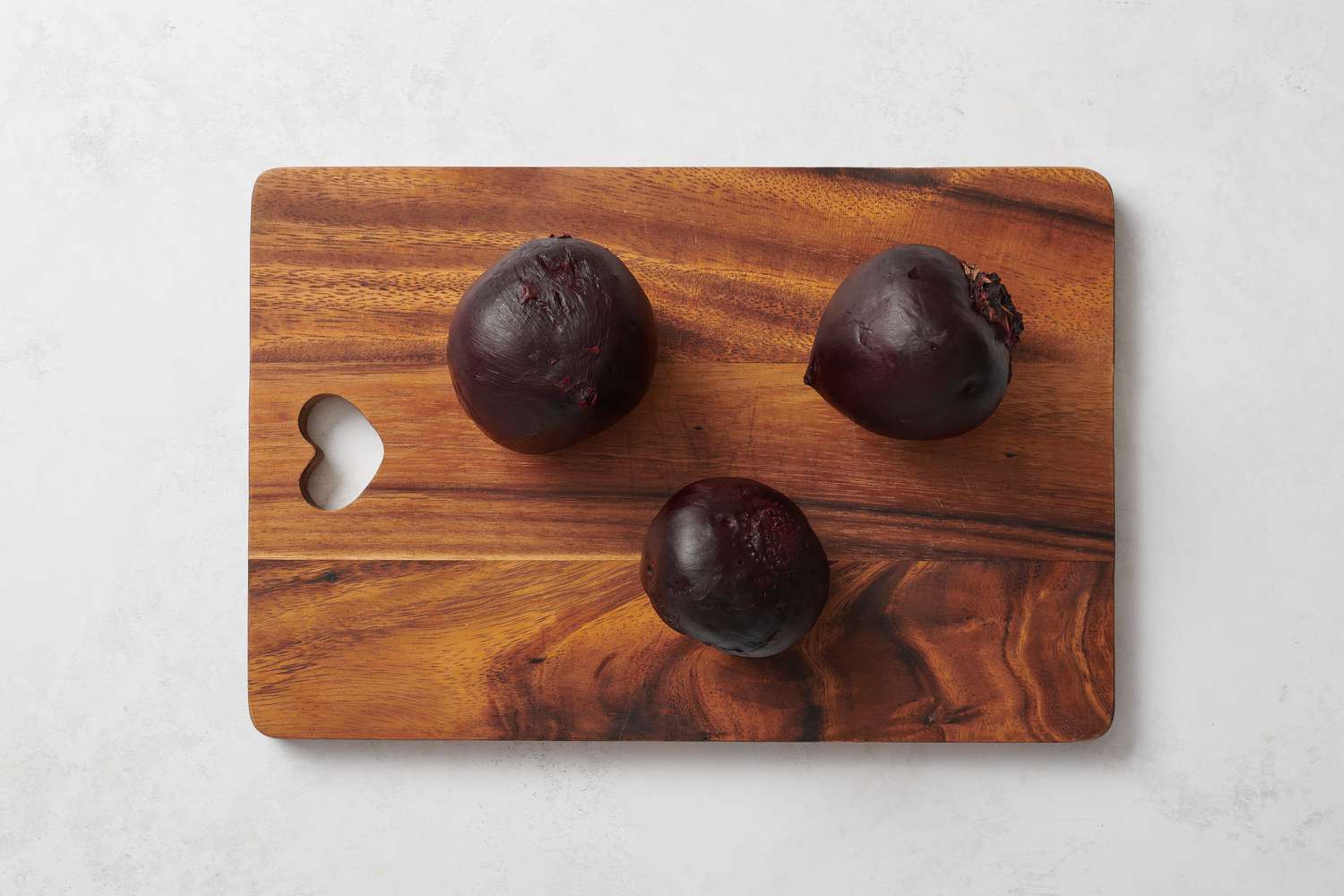 Baked beets with skin removed